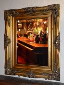 1 x Ornate Gold Wall Mirror - Size 48 x 49 cms - CL150 - Location: Canary Wharf, London, E14