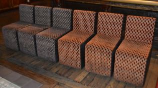 6 x Modular Easy Chairs Upholstered in Hard Wearing Patterend Fabric and Faux Leather - Two Styles