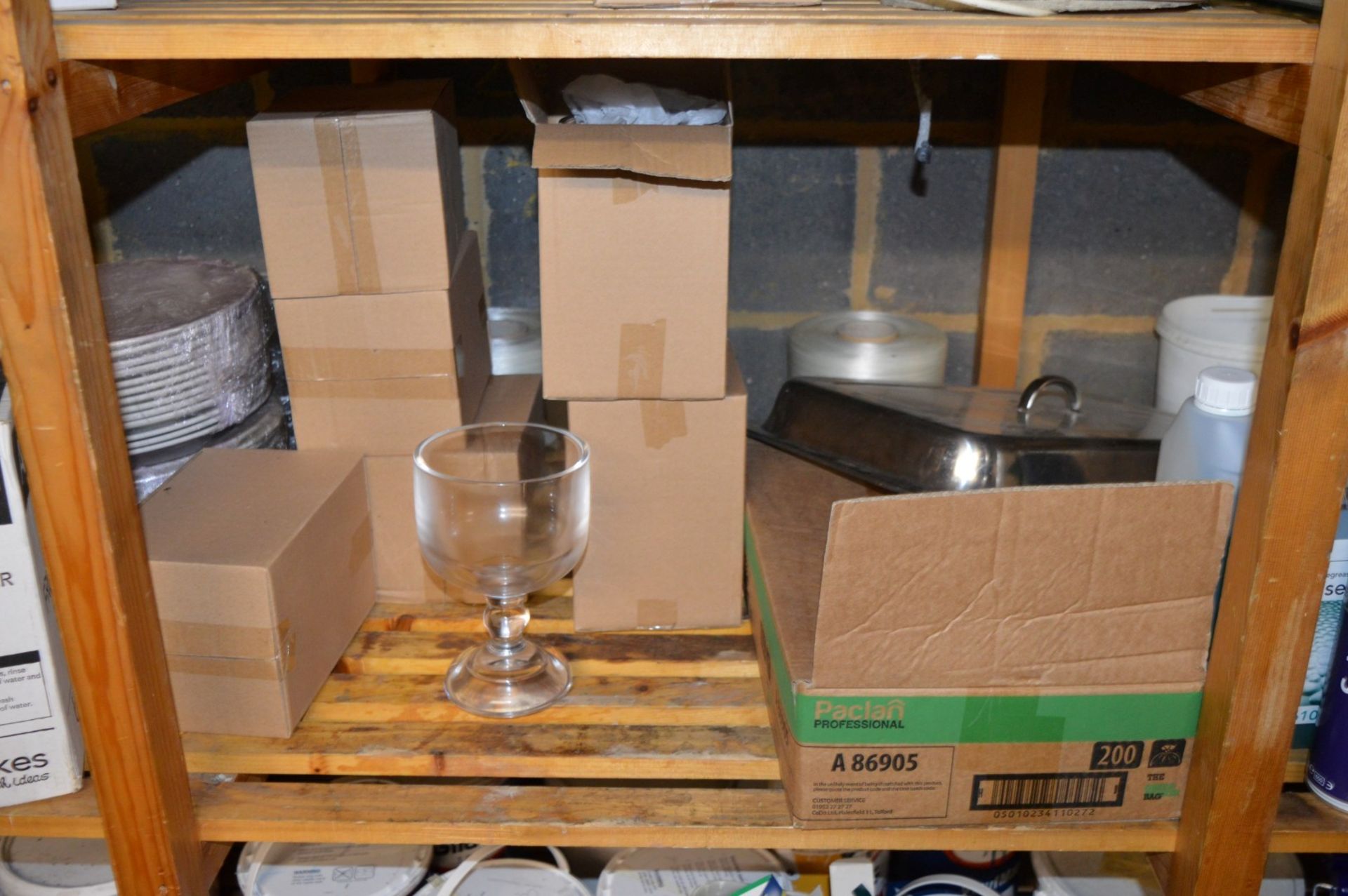 Contents of Shelving Unit Plus Stainless 5 Tier Shelf Unit, Beer Cool and Commercial Microwave - Image 8 of 15