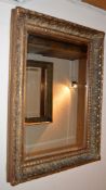 1 x Large Wall Mirror With Gold Frame and Bevelled Glass - H95 x W70 cms - CL110 - Ref EH005 -