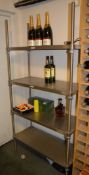 1 x Craven 4 Tier Hygienic Stainless Steel Shelving Unit - H183 x W90 x D38 cms - Contents Not