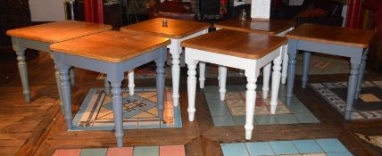 6 x Pub Restaurant Country Style Tables - Stunning Country Style Tables With Turned Legs and Oak