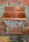 1 x Copper Gutter Leader Hopper Head - Customised Wall Mounted Sink Basin - This is a reclaimed