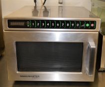 1 x Menumaster Stainless Steel 1800w Commercial Microwave Oven - Model DEC18E2 - 240v - H35 x W42