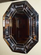 1 x Venetian Style Wall Mirror - 69 x 92 cm - With Some Minor Damage, Please See Pictures -
