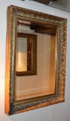 1 x Large Wall Mirror With Gold Frame and Bevelled Glass - H95 x W70 cms - CL110 - Ref EH004 -