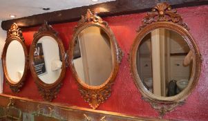 4 x Ornate Hand Carved Wall Mirrors - Please See The Pictures Provided - Approx Sizes 100x65cm -