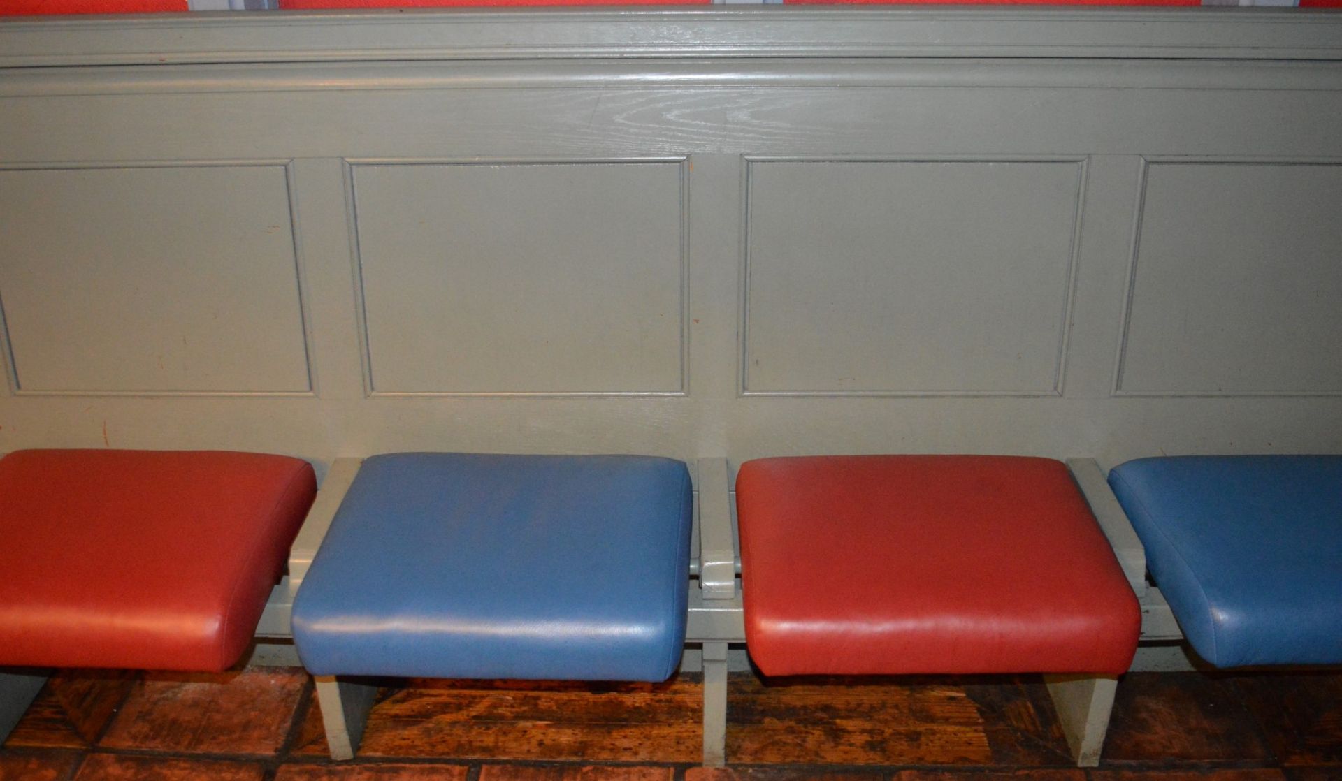 1 x Vintage Church High Back Pew With Folding Seats - Church Reclamation - Refinished in Green - Image 4 of 10