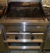 1 x Parry Heavy Duty LPG Chargrill Cooker - Suitable For Commercial Kitchens - H90 x W80 x D80 cms -