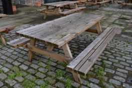 1 x Pub Garden Picnic Table With Attached Benches - For Heavy Duty Commercial Use - Manufactured