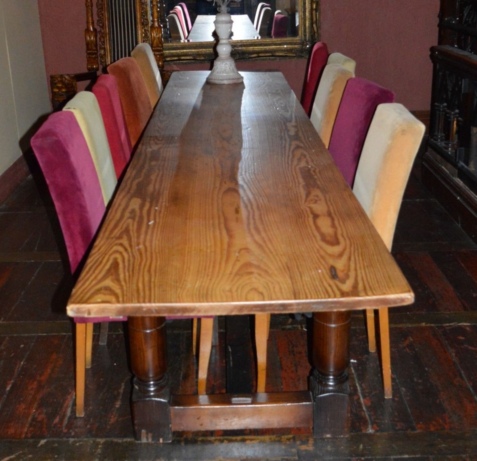 1 x Impressive Antique and Very Long Refectory Table - Features a single piece top which is full