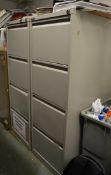 2 x Bisley Four Drawer Filing Cabinets - H133 x W47 x D62 cms - CL150 - Location: Canary Wharf,