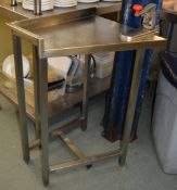 1 x Stainless Steel Commercial Kitchen Corner Prep Bench Fitted With Tin Opener - H87 x W58 x D52