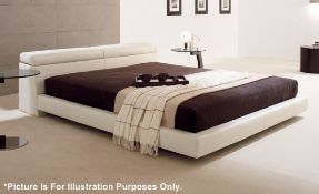 1 x CATTELAN Logan Bed - Superking: 180 x 200cm - White - Ref: 4055160 - CL087 - Location: