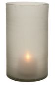 1 x EICHHOLTZ BV "Hurricane Octave Frost" Glass Candle Holder - Hand Cut - Ref: 3427343 - CL087 -