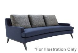 1 x Ligne Roset BELEM 3-Seater Sofa With 3 Matching Cushions - Width 210cm - Colour: Blue - Original