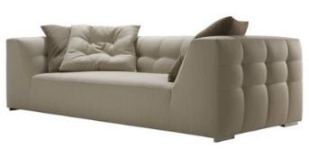 1 x LIGNE ROSET Malhoun Sofa by Didier Gomez - Colour: Beige - L225 x D100 x H60cm - Ref: