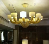 1 x FENDI Antares Ceiling Lamp / Chandelier - Colour: Cream - Ref: 3568331 - CL087 - Location: