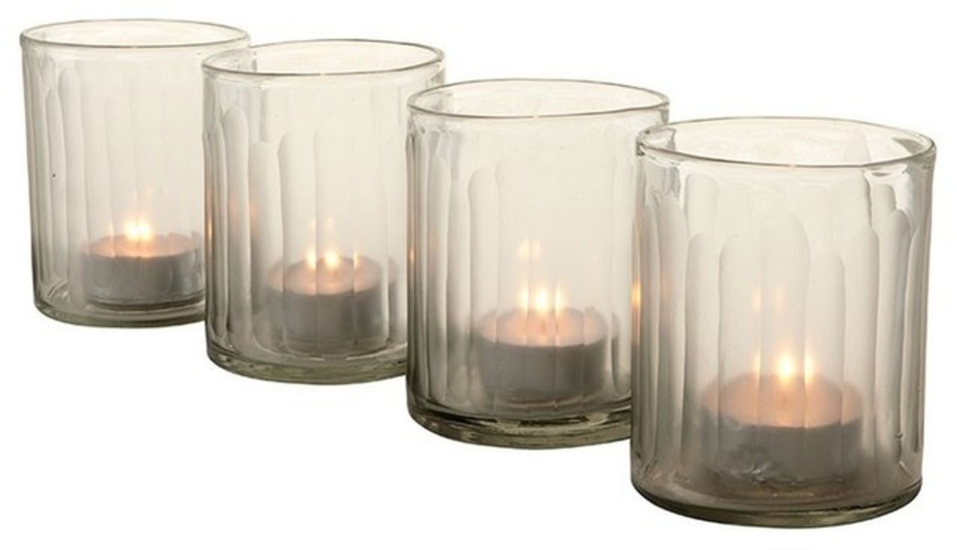 4 x EICHHOLTZ BV "Astor" Frosted Glass Tealight Holders  - Ref: 3353730 - CL087 - Location: