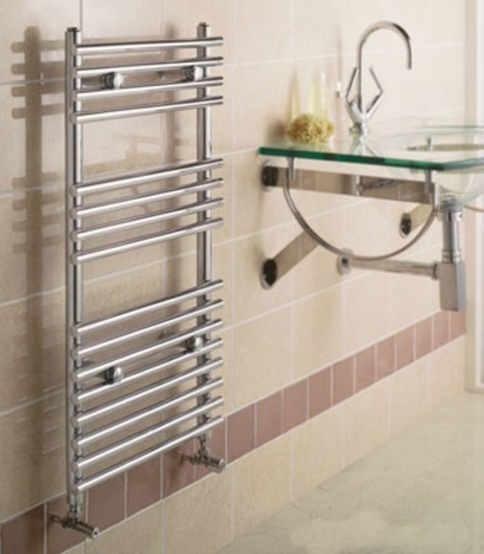 1 x Quinn Topaz Bathroom Ladder Towel Rail - Modern Tube Design With Chrome Finish - Size Height - Image 2 of 3