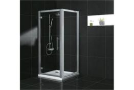 1 x Vogue AQUA LATUS 760mm Shower Enclosure - Includes Hinged Shower Door and Side Panel -