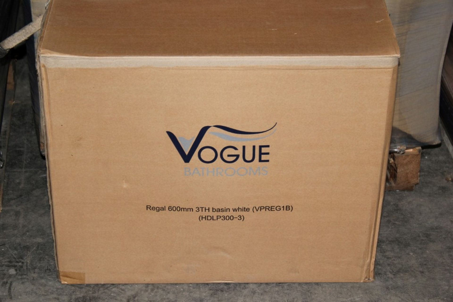 1 x Vogue Bathrooms REGAL Three Tap Hole SINK BASIN With Semi Pedestal - 600mm Width - Brand New - Image 2 of 5