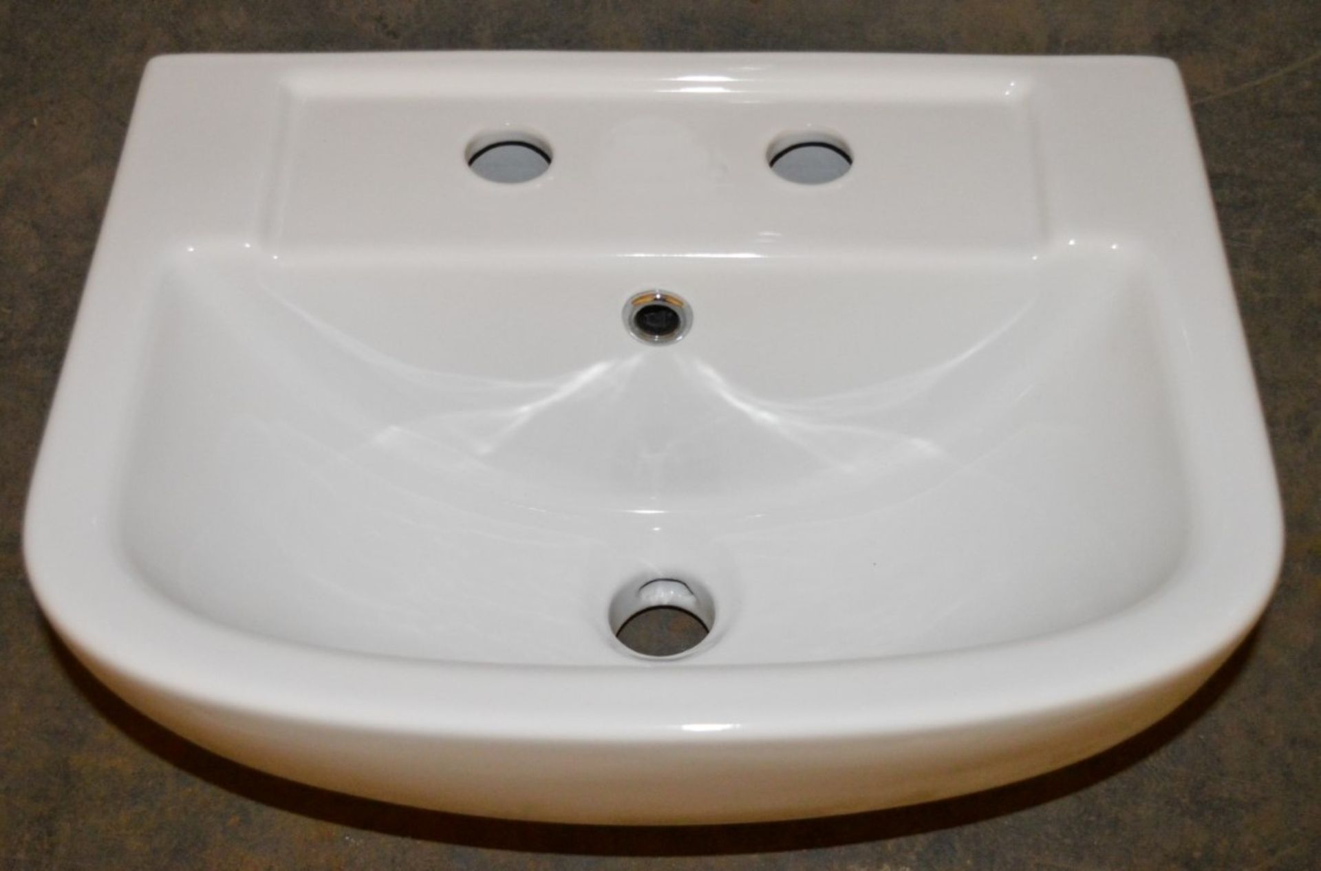 1 x Vogue Bathrooms ZERO Two Tap Hole WALL HUNG SINK BASINS - 450mm Width - Brand New Boxed - Image 2 of 2
