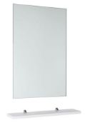 1 x Vogue Bathrooms JUNO Wall Hung Bathroom Mirror With WHITE GLOSS Shelf - 600mm Width - Splash and