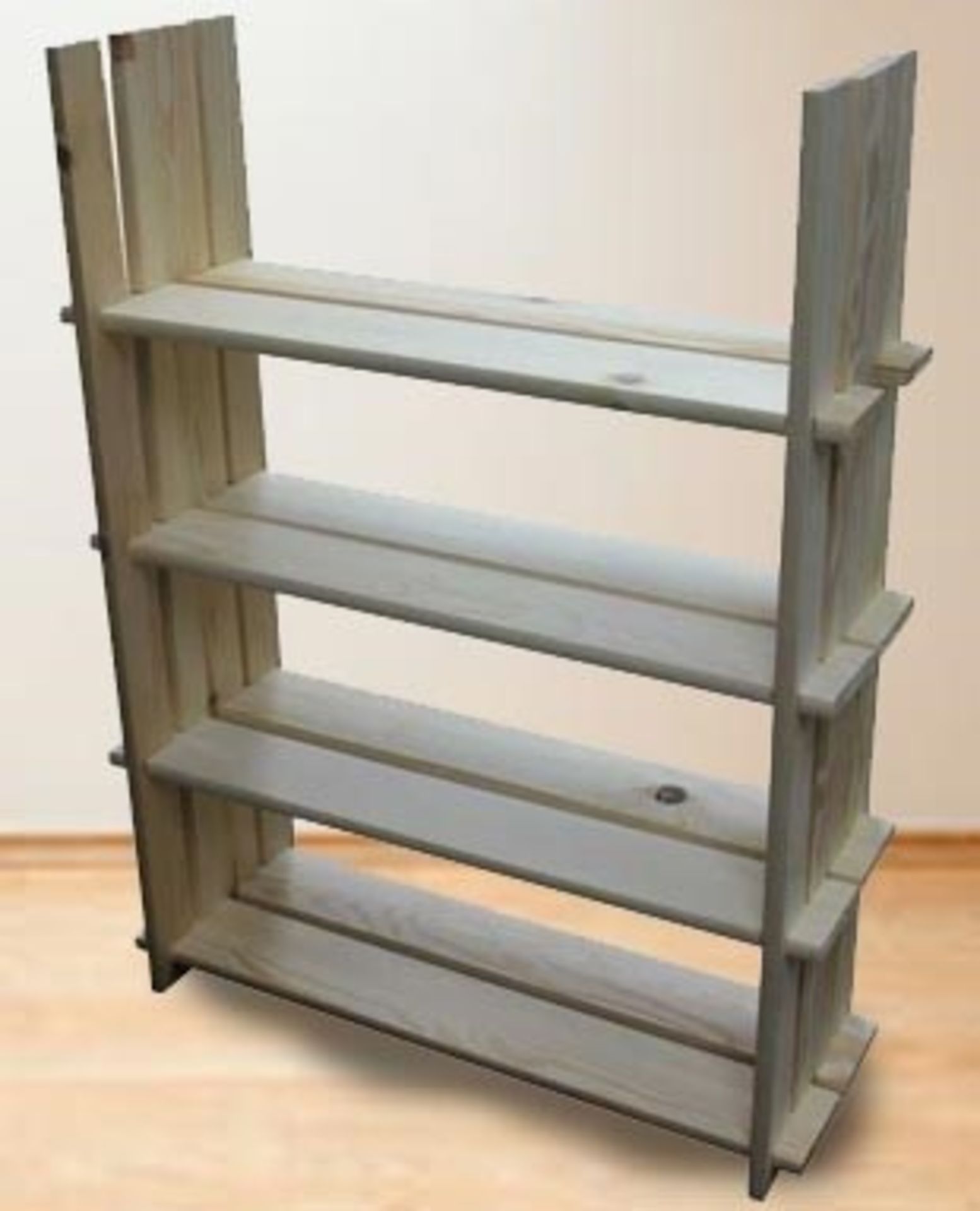 2 x Pine 4-Shelf Units - No Screws Required - Brand New & Boxed - Hight 640mm, Width 630mm, Depth - Image 2 of 2