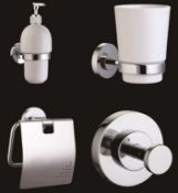 1 x Vogue Series 5 Four Piece Bathroom Accessory Set - Includes WC Roll Holder, Soap Dispenser,