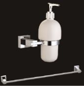 4 x Vogue Series 4 Soap Dispenser and Towel Rail Sets - Includes 4 x Soap Dispensers and 4 x Towel