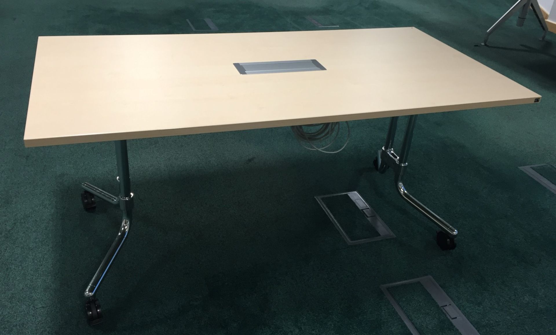 1 x Konig & Neurath Rectangular Fold Away Group Desk / Meeting Table - Mobile Fold Away Desk With - Image 8 of 11