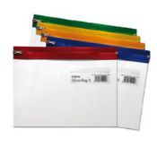 120 x Rexel Carry Zip Bag Heavyweight Pvc Clear With Coloured Seal - Includes 4 Boxes of 30 - RRP £