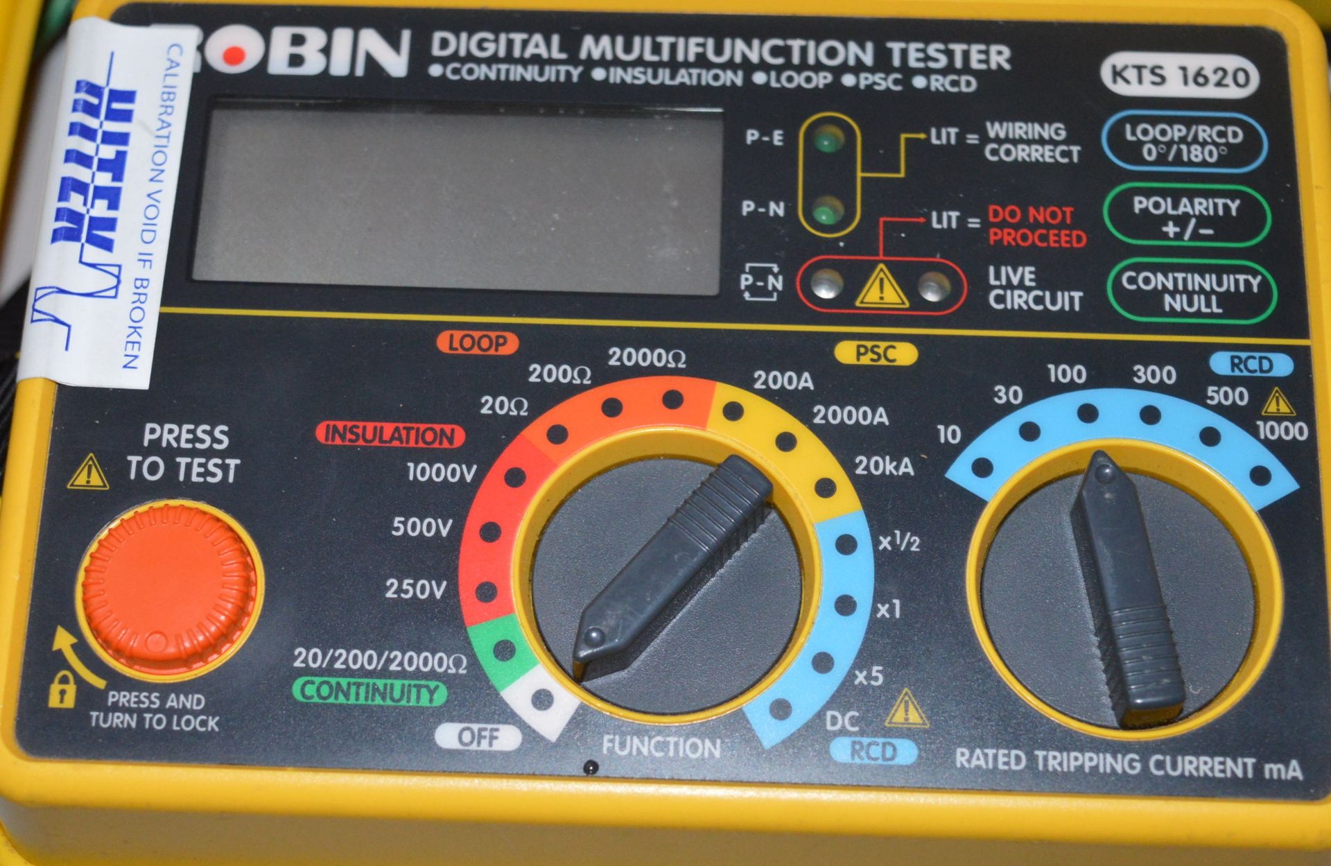 1 x Robin 5 in 1 Multi Function Tester - Model KTS 1620 - Includes Case and Cables - For The Testing - Image 7 of 8