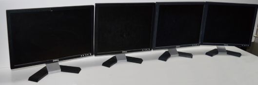 8 x Dell 17 Inch Flat Screen TFT Monitors - From Working Environment - Without Cables - CL011 -