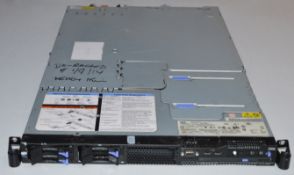 1 x IBM 1U Server Model X3550 - Xeon Processor, 4gb Ram, 3 x 73.4gb SAS Hard Drives, Two Plower