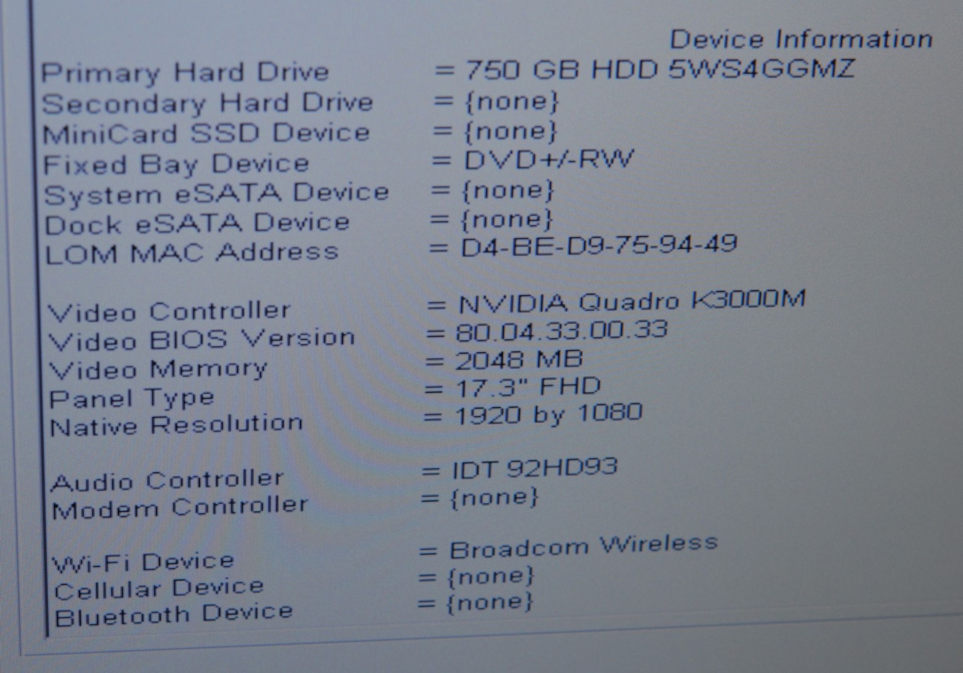 1 x Dell Precision M6700 Business Workstation 17 Inch Laptop - Intel Core i7 2.7ghz Quad Core - Image 22 of 22