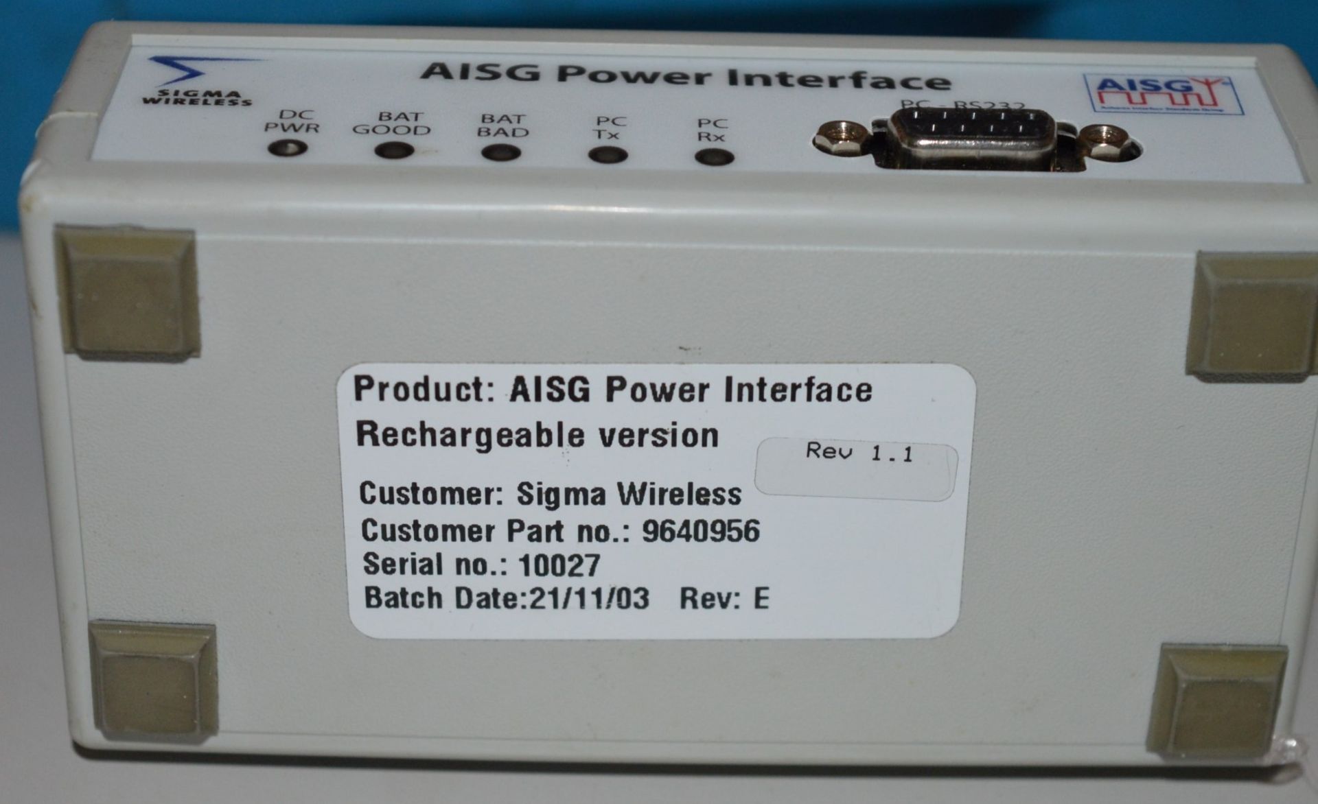 1 x Sigma AISG Power Interface - Rechargwable Version - Wireless Controller - CL300 - Ref PC149 - - Image 5 of 5