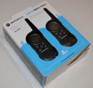 1 x Set of Walkie Talkies - Two Way Radio - Motorala TLKR T6 - Boxed With Batteries and Charger Dock