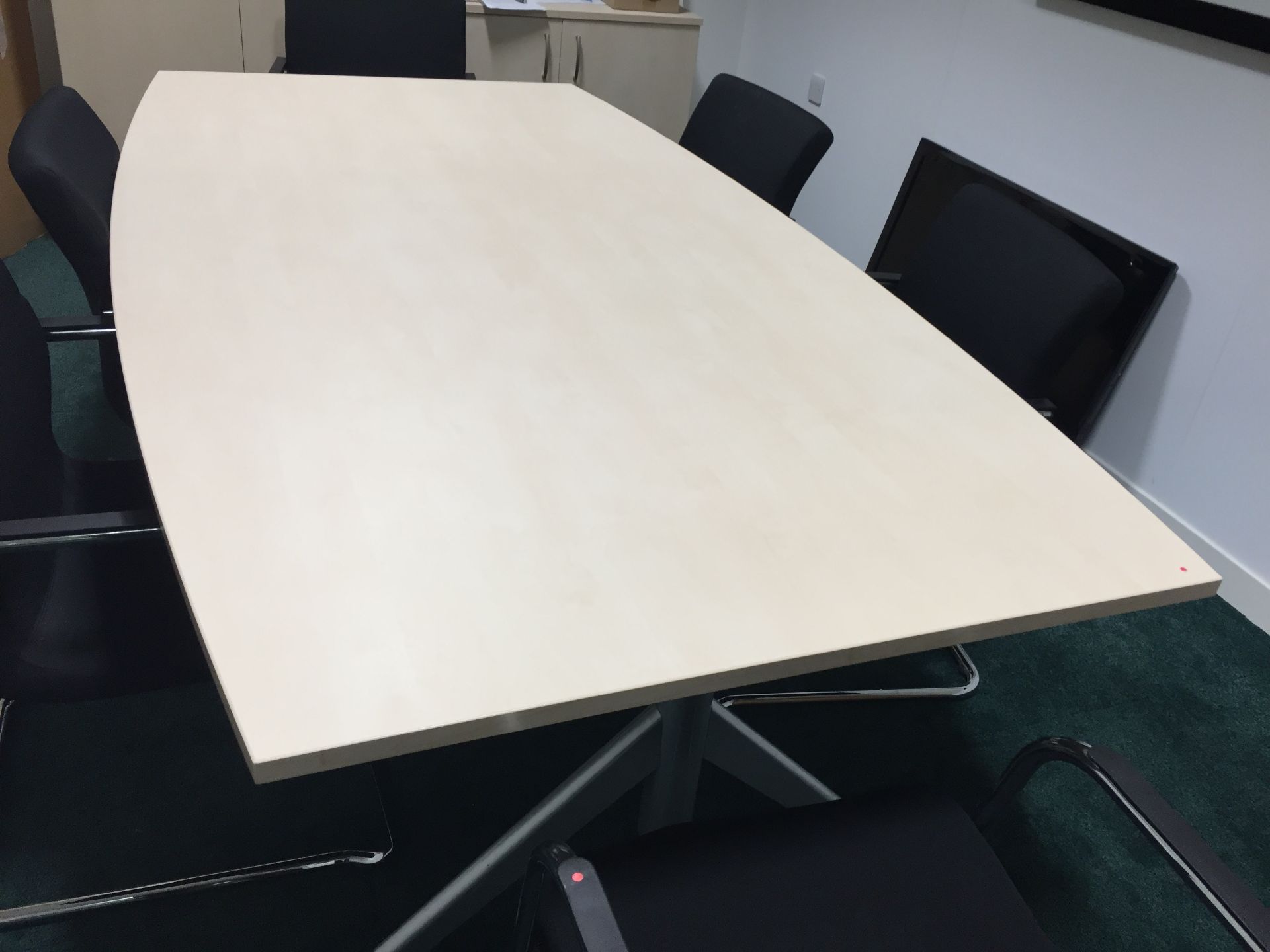 1 x Modern Executives Meeting Table in Light Maple With Six Designer RIM Meeting Chairs - Curved - Image 11 of 12