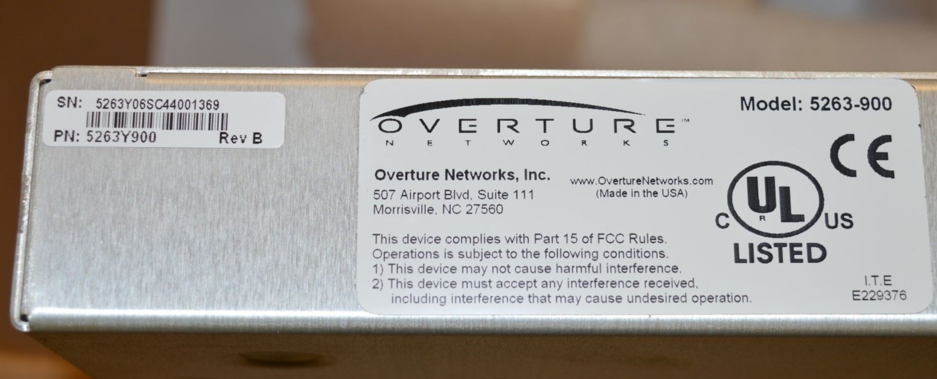 1 x Overture Networks ISG 180 Carrier Ethernet Over T1/E1 Edge - Model 5262-930A - Brand New and - Image 9 of 11