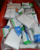 Job Lot - Includes Various Medical First Aid Items Such as Bandages and Foil Packs Large Container