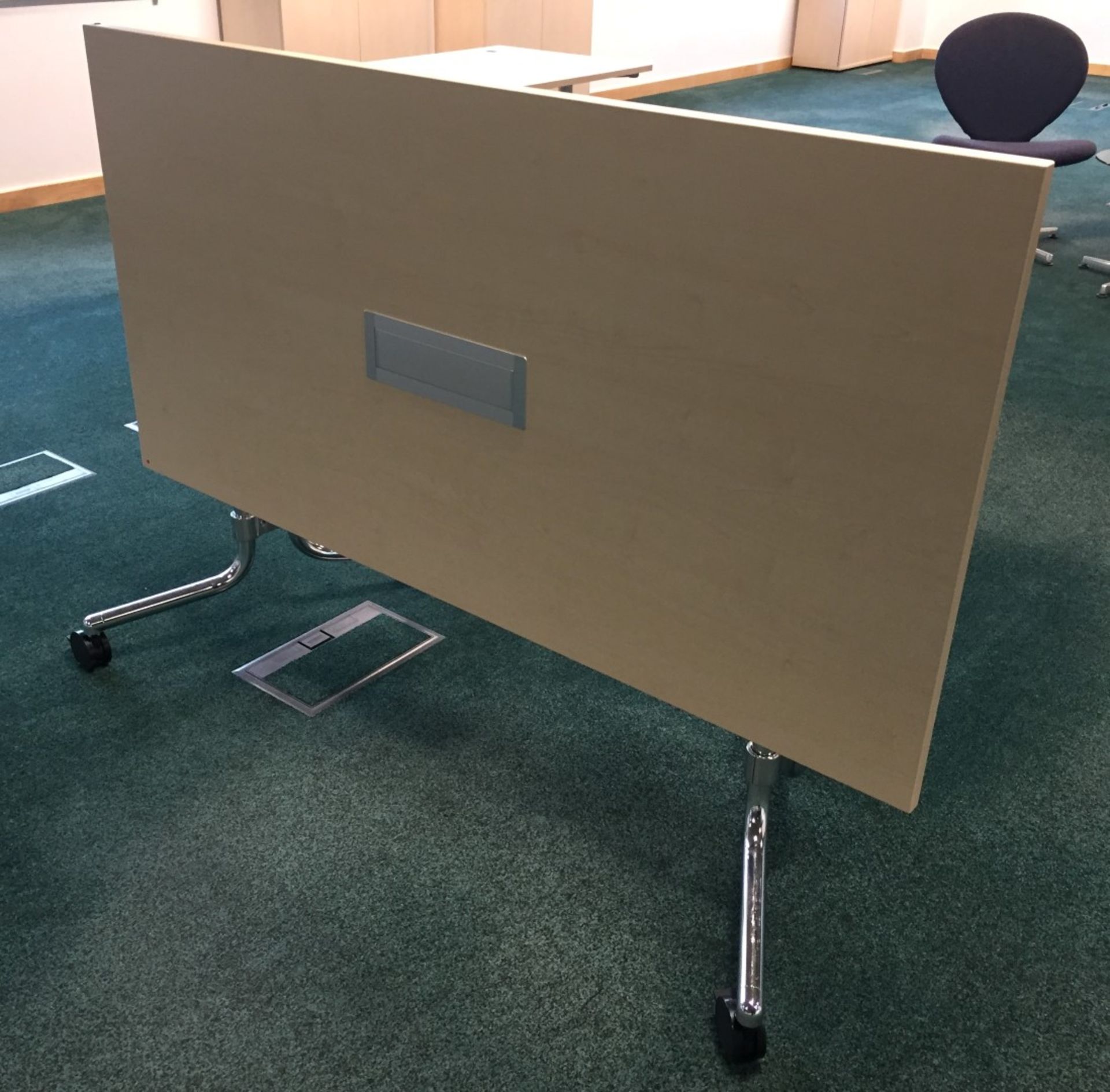 1 x Konig & Neurath Rectangular Fold Away Group Desk / Meeting Table - Mobile Fold Away Desk With - Image 2 of 11