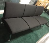 1 x Rim ALETA Contemporary Three Seat Waiting Room Sofa - Modern Black and Chrome Style - Perfect