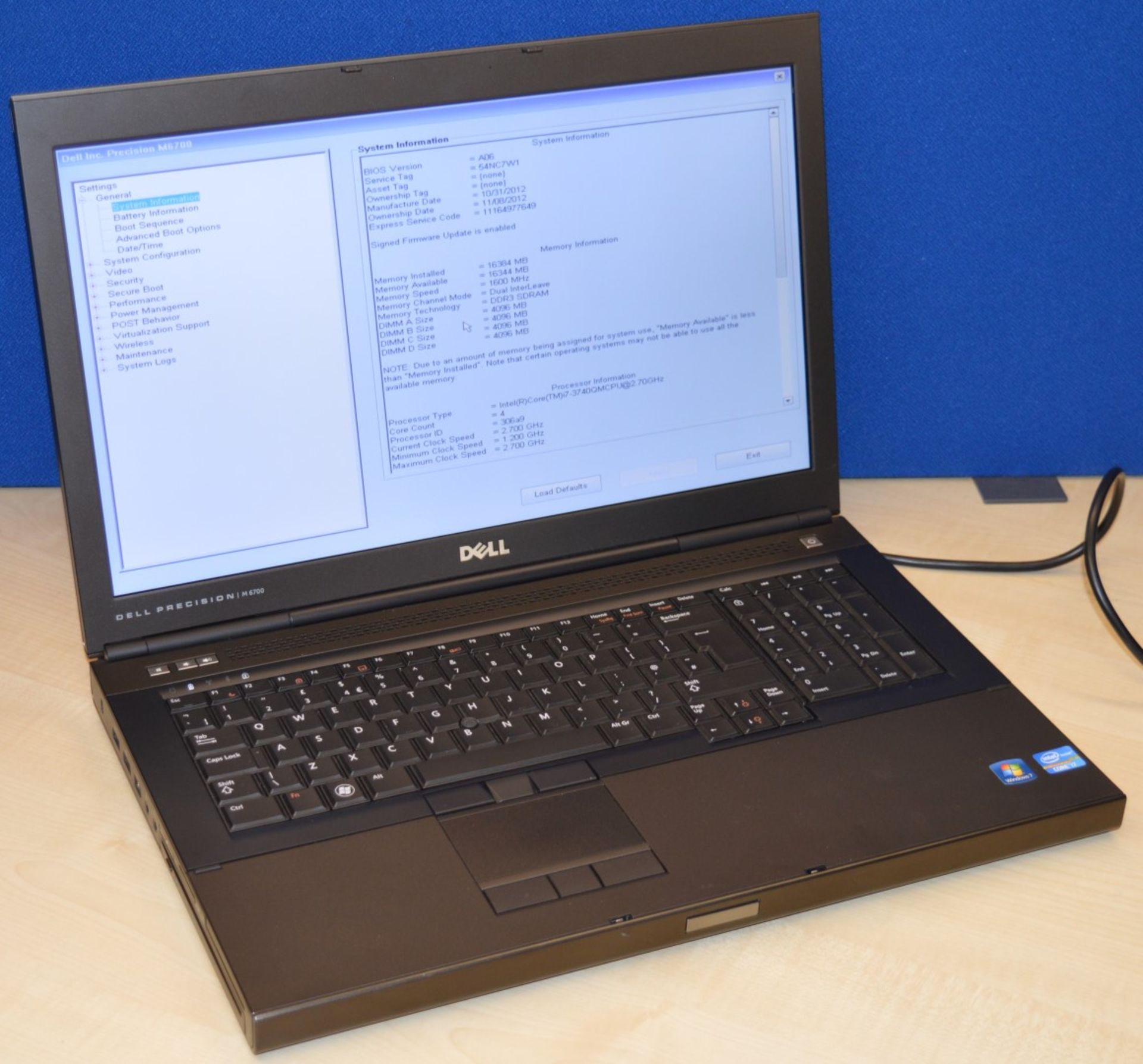 1 x Dell Precision M6700 Business Workstation 17 Inch Laptop - Intel Core i7 2.7ghz Quad Core - Image 2 of 22