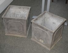 2 x Resin made, Stone Effect Planters - Size: 38x37x38cm Ref: BL002 (OU) - CL120 - Location: