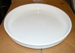 15 x Large White Ceramic Serving Dishes - Made In Italy - Diameter: 40cm, Depth 5cm - New / Unused