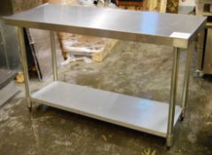 1 x Stainless Steel Prep Table 'Vogue' - Suitable For Commercial Kitchens - Dimensions: L150cm x D60