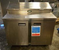 1 x Foster FPS 2HR 2 Door Saladette Refridgerator/Counter - Model: FPS 2HR - Stainless Steel