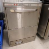 1 x Comenda Commercial Front-loading Dishwasher - Stainless Steel - Model: F3E RCD - Measurements